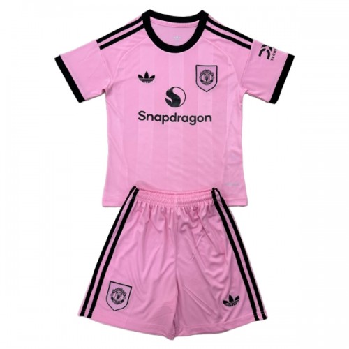 Officiële Voetbalshirt + Korte Broek Doelman Manchester United 2025-26 Roze - Kids Officiële Voetbalshirt + Korte Broek Doelman Manchester United 2025-26 Roze - Kids